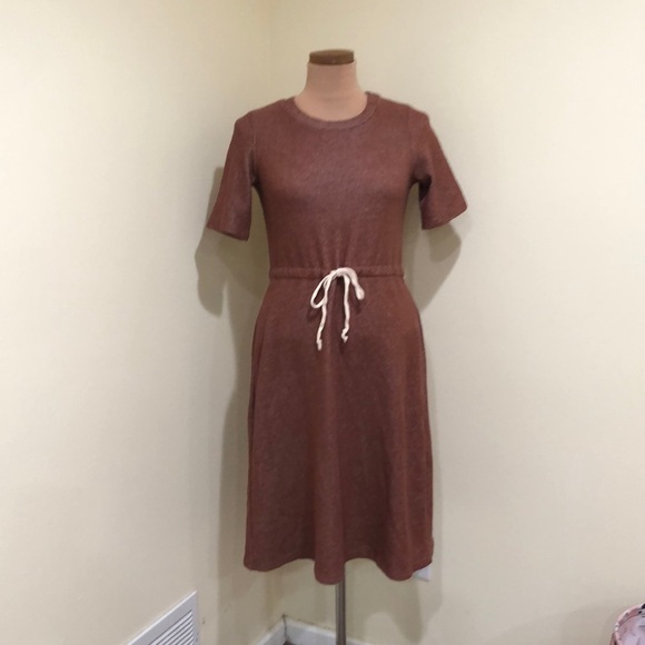 Roolee Midi Sweater Dress Size Small Brick Red - Picture 2 of 12